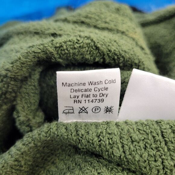 Flax Sweater Womens Small Medium Green Pima Boucle Cotton Cardigan - Picture 7 of 8